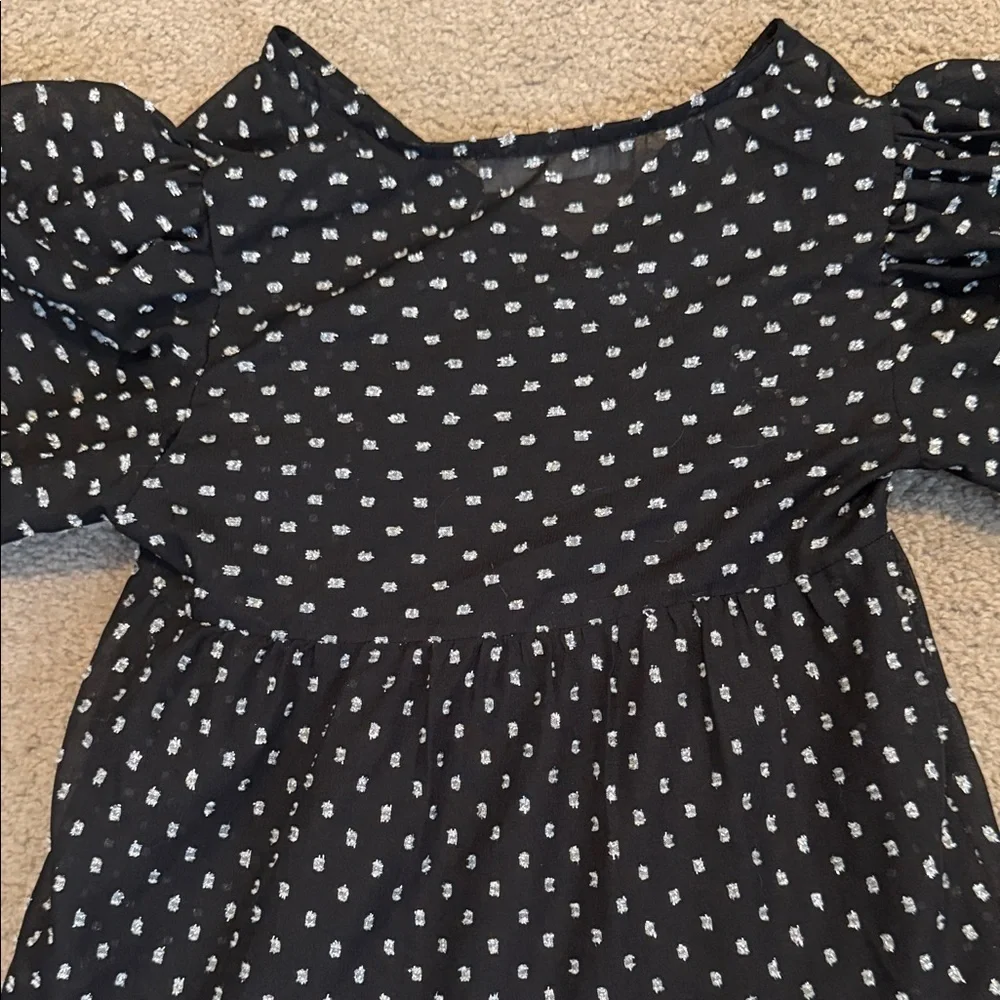 Zara Kids Black Dress with Silver Design